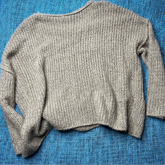 Free People Wool Angora Rabbit Hair Blend Oversized Knit Sweater in Brown - Picture 2 of 7